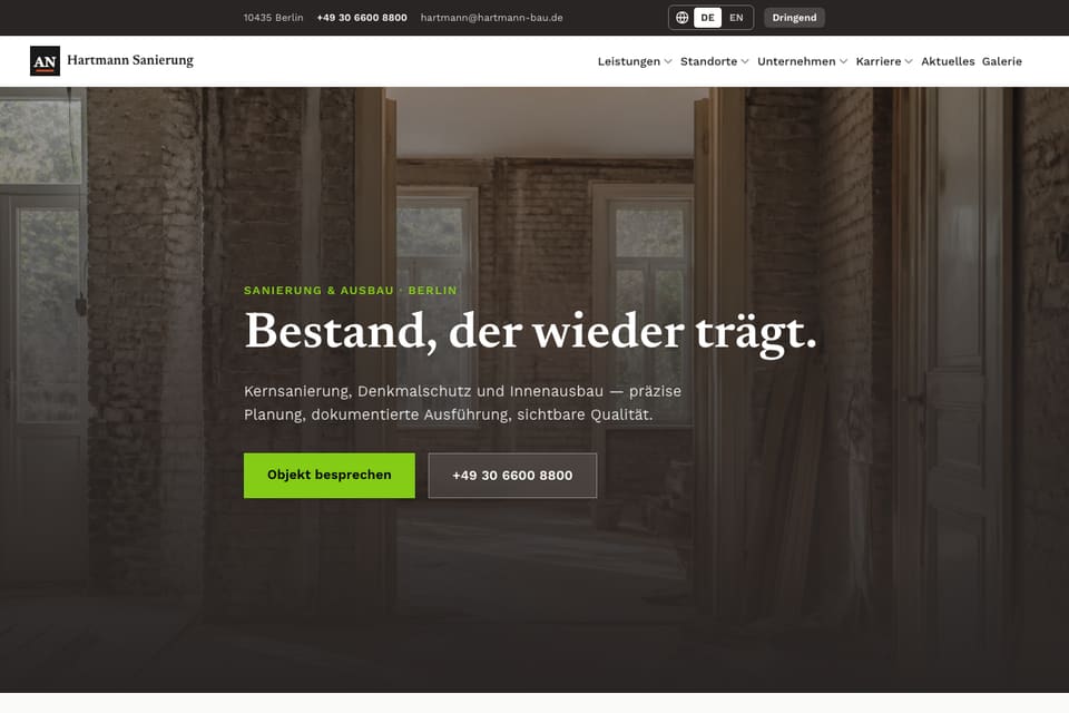 Hartmann Sanierung Demo